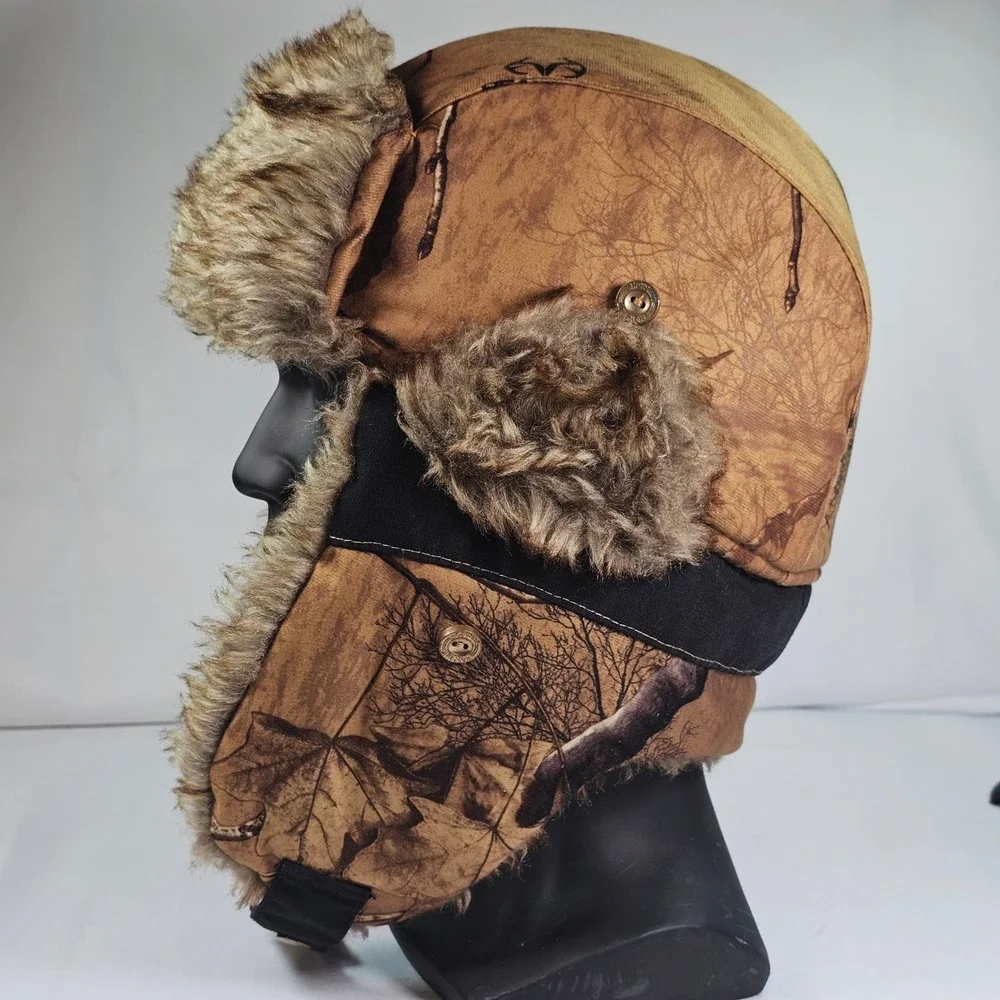 Realtree Hot‎ Shot Camo Trapper Hat Faux Fur Lined Winter Thinsulate Adult M